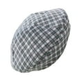 thumbnail image 2 of Woman Girl Spring Summer Berets Hats Portable Vintage Cap Plaid Pattern Fashion Headwear Gifts for Outdoor Activity Party Gray, 2 of 10