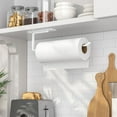 thumbnail image 5 of Paper Towel Holder - Self-Adhesive or Drilling, White Wall Mounted Paper Towel Rack for Kitchen, SUS304 Stainless Steel Kitchen Roll Holder Under Cabinet, 5 of 7
