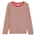 thumbnail image 5 of JAKANYQ T-Shirts pour Femmes Nouveau Col Rond Contraste de Couleur Rayé Manches Longues T-Shirt de Base pour Femmes avec Hauts Rétro Art Frais T-Shirt Élégant, 5 of 5