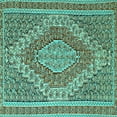 thumbnail image 1 of Ahgly Company Machine Washable Indoor Square Persian Turquoise Blue Traditional Area Rugs, 8' Square, 1 of 4