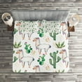 thumbnail image 2 of Ambesonne Desert Quilted Coverlet 3 Pcs, Llama Animal Pattern Cacti, Queen Size, Multicolor, 2 of 2