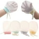 thumbnail image 1 of Baby Boy Girl No Scratch Silk Cotton Mittens Mesh Breathable Drawstring Gloves 4 Pack (eyelet Mitten), 1 of 1