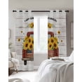 thumbnail image 3 of Vintage Sunflower Truck Blackout Curtains 96 Inches Long, Wooden Summer Botanical Retro Art Thermal Insulated Black Out Curtains, Darkening Window Curtain for Bedroom Living Room 52"x96" 2 Panels, 3 of 9