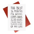 thumbnail image 1 of Anniversary Card Gonzey 3rd Year Sweet Design 20x14cm, 1 of 4
