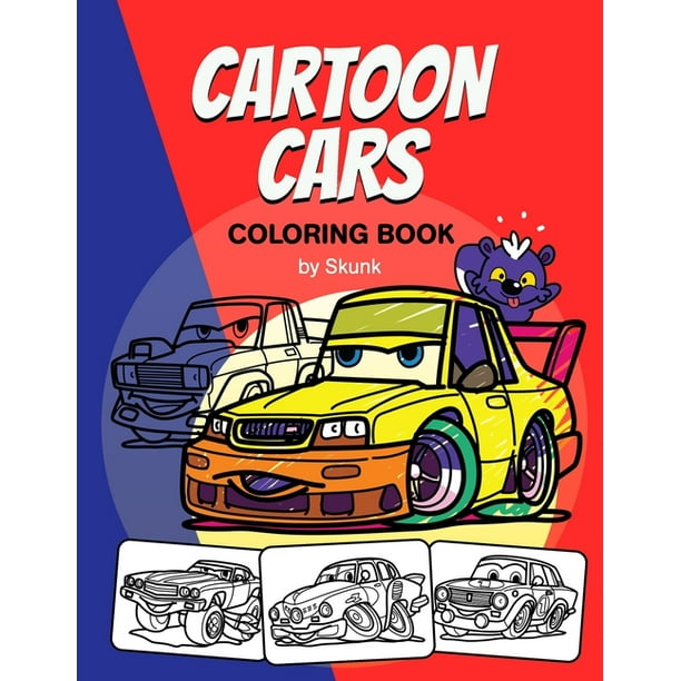 Cartoon Cars. Coloring Book: Coloring book with different cartoon cars