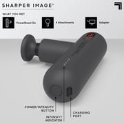 Sharper Image® Powerboost Move® Deep Tissue Portable Percussion Massage Gun, 4 Attachments, Rechargeable