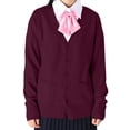thumbnail image 1 of Women's 2023 Fall Oversized Open Front Button V Neck Lightweight Knit Cardigan Sweater Outerwear Garment, 1 of 4