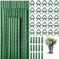 thumbnail image 1 of 75 Pieces Gardening Tool Set, 30 Plant Stake 18 Inch Garden Stake Metal Plant Support, 15 Matching Connecting Pipe, 30 Gardening Plant Flower Loop Gripper Clip for Potted Plant and Garden Flower, 1 of 5