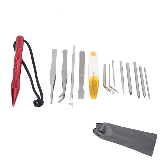 Pulseras Herramienta para Tejer DIY, 14 Piezas/Juego Agujas de Paracord Juego de Agujas de Coser con cordón de paracaídas para Tejer Juego de Agujas de Costura de Paracord Instalación sin Esfuerzo