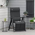 thumbnail image 2 of Outsunny Fauteuil Inclinable d'Extérieur avec Dossier à 9 Niveaux, Noir, 2 of 10