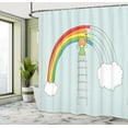 thumbnail image 5 of Ambesonne Cloud Shower Curtain, Doodle Girl on a Ladder, 69"Wx75"L, Multicolor, 5 of 5