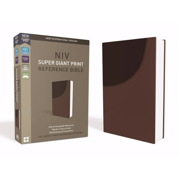 NIV Super Giant Print Reference Bible-Chocolate Leathersoft