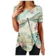 thumbnail image 1 of Moda Casual Sexy Impreso Posición Imprimir Irregular Dobladillo Botón Manga corta Camiseta Top Blusa Pompotops hfajkhk140347, 1 of 5