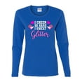 thumbnail image 2 of Wild Bobby, Cheer So Hard I Sweat Glitter Cheerleading Gift Team Squad, Pop Culture, Women Graphic Long Sleeve Tee, Royal, Medium, 2 of 4