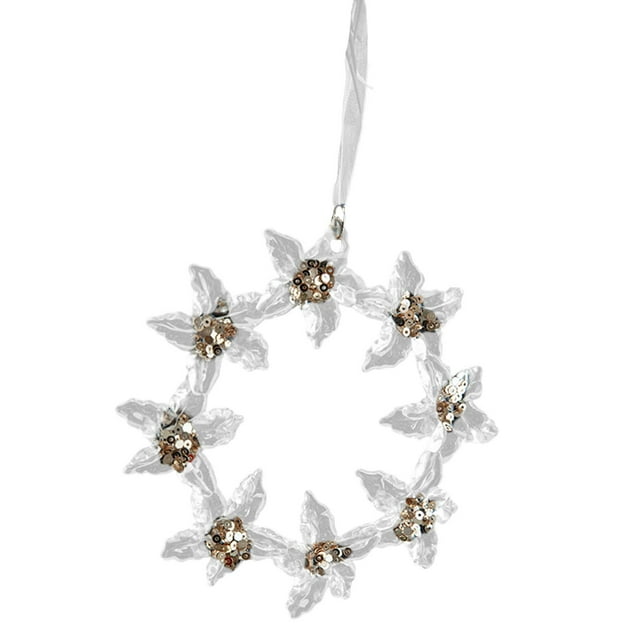 Colgante de de Navidad con lentejuelas, decoración navideña con temática de invierno, decoración colgante navideña para chimenea, puerta de Guirnalda