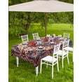 thumbnail image 4 of Fsddascl Red Navy Blue Boho Outdoor Tablecloth - 60x120 Inch Rectangle Dining Table Cover, Vintage Ethnic Geometric Waterproof Outdoor Table Cloth with Umbrella Hole & Zipper for Picnic/Patio/Party, 4 of 7