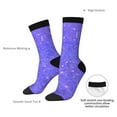 thumbnail image 4 of Hirioo Purple Glitter Pattern Adult Middle Tube Socks Breathable Sock Non-Pilling,Contrasting Color Design, 4 of 6