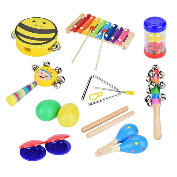 Instruments de musique pour tout-petits, instruments de percussion en bois  Jouet pour enfants Bébé Préscolaire Jouets musicaux éducatifs pour garçons