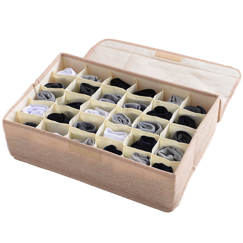 Binpure Underwear Storage Box Sock Sorting Chest 30 Gauges Washable