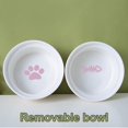 thumbnail image 4 of Cuencos de cerámica para gatos, cuencos dobles para comida y agua, cuencos de cerámica elevados para gatos con soporte de plástico, 4 of 5