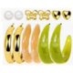 thumbnail image 1 of Juego de 6 pares de pendientes retro tipo C con personalidad creativa, pendientes de leopardo con gotas de aceite, pendientes de mariposa de amor Adecuado para muchas ocasiones, 1 of 6