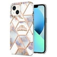 thumbnail image 1 of iPhone 13 Case, Thin Shockproof Soft TPU Bumper Clear Case Phone Cover, Marble Crown, 1 of 5