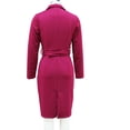 thumbnail image 4 of MORTTIC Women's V-Neck Long Sleeve Belted Blazer Midi Dress Formal Office Attire for Business Meetings Red，L, 4 of 5