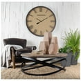 thumbnail image 7 of Mercana Triumph 40" Round Brown Solid Wood Top Black Metal Base Coffee Table, 7 of 7