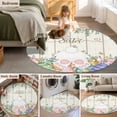 thumbnail image 5 of Round Rug 4Ft Washable Non-Slip, Easter Circle Area Rugs for Living Room Bedroom, Spring Rabbit Ears Foot Colorful Eggs Leaf Floral Indoor Floor Mats Carpet Runner for Home Decor Aesthetic, 5 of 8
