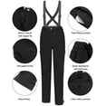 thumbnail image 6 of Little Donkey Andy Womens Insulated Ski Bibs Snow Pants Water Resistant Snowboard Softshell Pants with Suspenders Black XL, 6 of 7