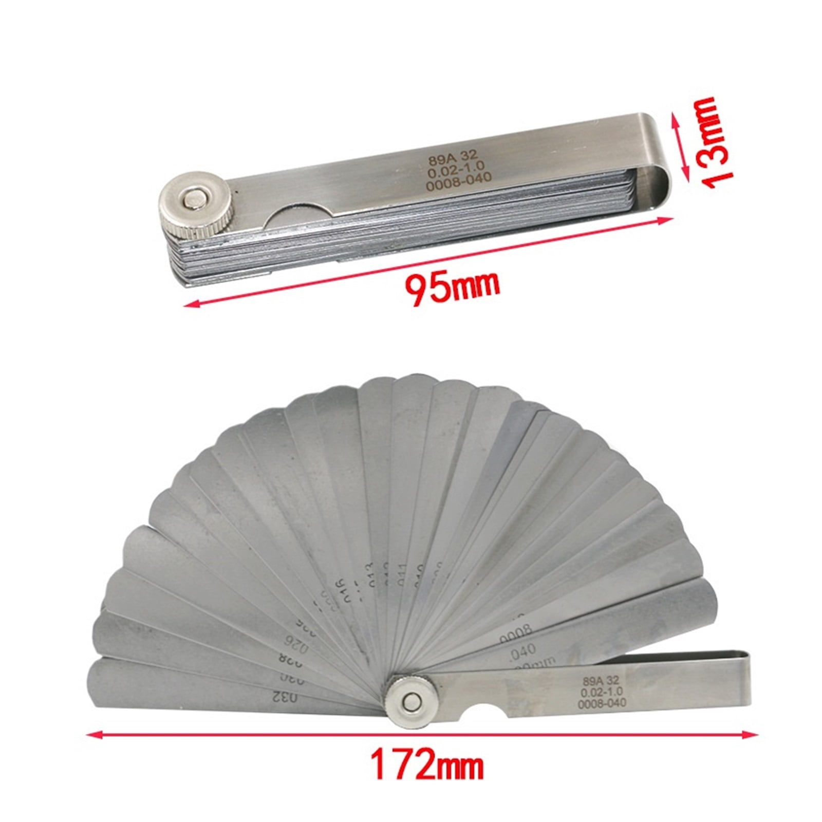 Blades Metric 32 Feeler Gauge High Precision 0.02-1.0mm Thickness Gages Gap Filler Feeler Gauges Woodworking Measuring Tool ,Easy to Use