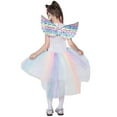 thumbnail image 2 of Girls Sequins Unicorn Costume Dress Halloween Fancy-Dress with Wing Set, 2 of 6