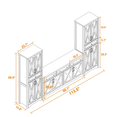 thumbnail image 4 of Multifunctional TV Wall Unit with Storage, White and Walnut Entertainment Center with TV Cabinet and Two Sideboards for Living Room, 113.5 Inch Long Modern Design, 4 of 9