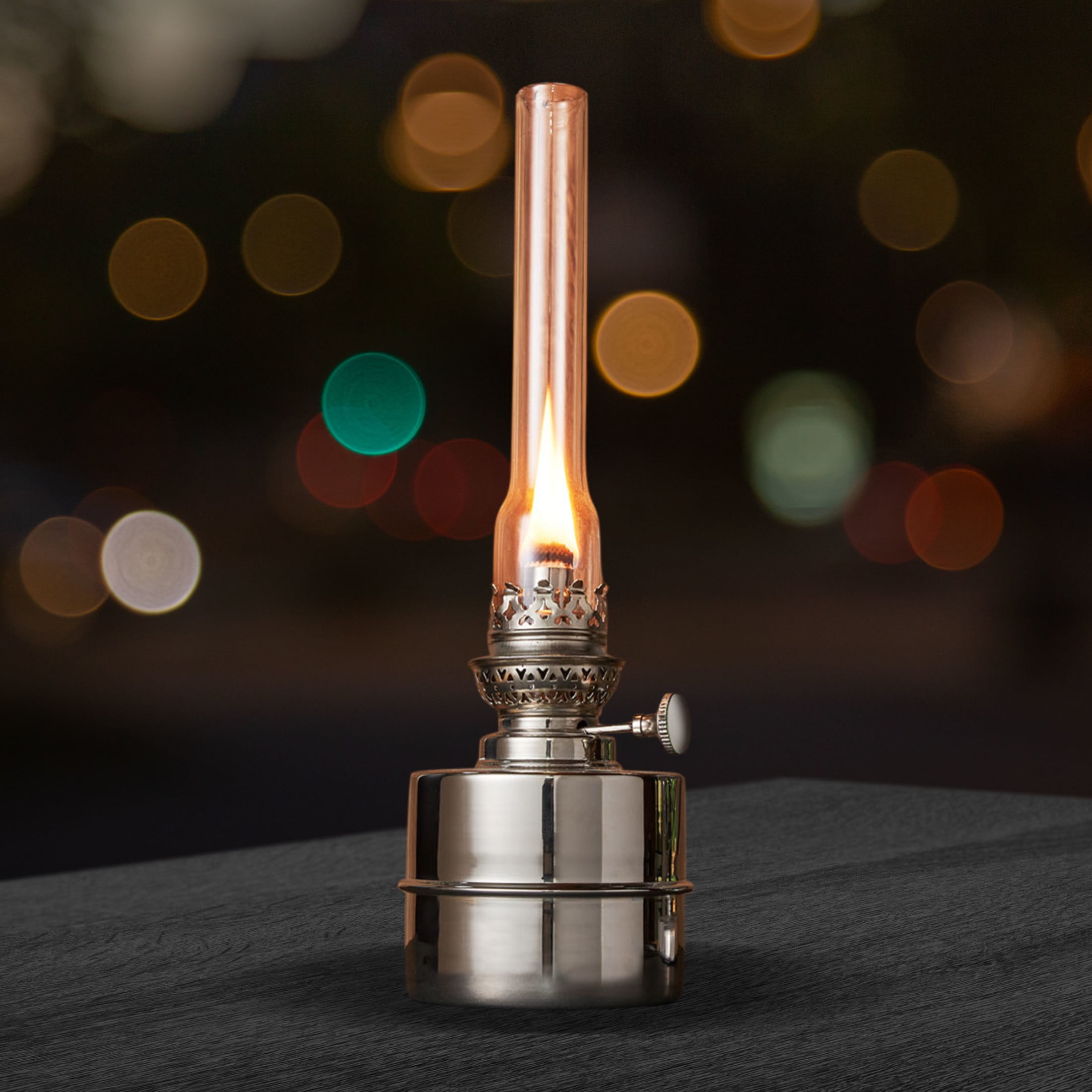 Kings County Tools 13” Nickel Oil Lamp - Extra-Bright Hurricane Lantern