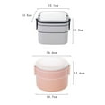 thumbnail image 3 of Cheers.US 1000ML/1400ML Lunch Container Double-layer Leakproof Plastic Japanese Style Lunch Box Perfect for Office Work School Beach Hiking Picnic Fishing, 3 of 7