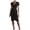 #0049-Black, variant on Women's Dresses V Neck Short Sleeve Ruched Side Midi Dress Office Wear Soft Stretchy Comfy Business Casual Dresses Gift