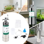 FOGGBET 2L Aquarium Co2 Generator System Kit Carbon Dioxide Reactor Cylinder Plants DIY Stainless Steel 4.02*18.9in silver