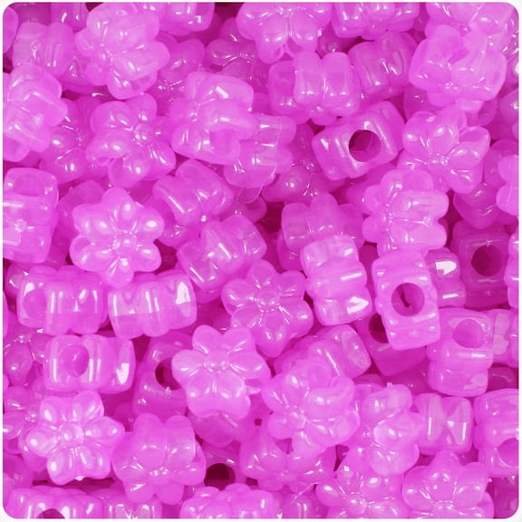 BeadTin Purple Glow 13mm Flower Pony Beads (250pcs)