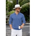 thumbnail image 2 of Suéter polo COOFANDY de punto con cremallera de manga larga para hombre, 2 of 9