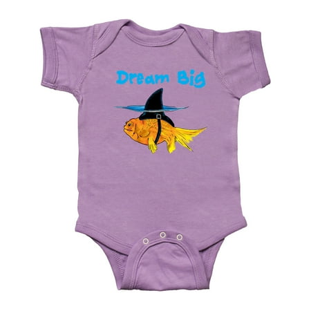 

Inktastic Dream Big Cute Goldfish with Shark Fin Gift Baby Boy or Baby Girl Bodysuit