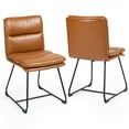 thumbnail image 7 of Glamour Home Aulani 20.5" Faux Leather Dining Chair in Light Brown (Set of 2), 7 of 7