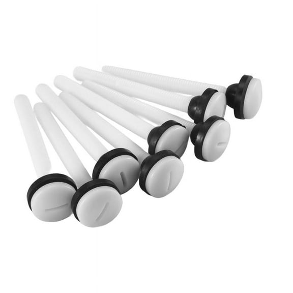 2025 New! 8 Pack Toilet Tank Plastic Bolts M10 to Bowl Bathroom Repair Kits Fitting Screws and Seal Set Pan Head