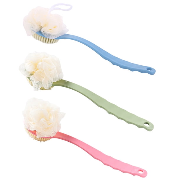 Cepillo de baño exfoliante 3 piezas Cepillo de ducha 2 en 1 Cepillo corporal de baño Color aleatorio
