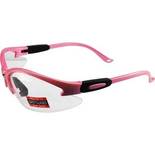 Global Vision Contender Safety Glasses for Nurses Dental Assistant Glasses Shooting  Sunglasses for Women Ladies Men Purple Frame w/Clear Bifocal Lens 1.5+  Magnification 