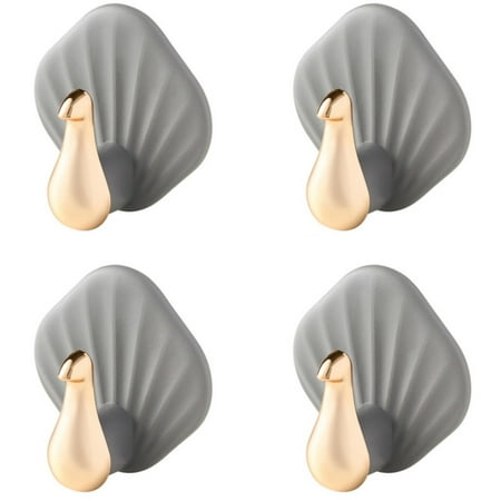 

Hxdcxing Command Hookshooks Decorative Wall Door Self Adhesive Hanger Hooks Heavy Duty for Hanging Coats Clothes Hat Keys Purse Kitchen Towels Hook Waterproof Shower Room Sticky Hooks 4Pcs