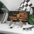 thumbnail image 3 of License Plate, Longhorn Skull on American Flag Decorative Front,Personalized Stainless Steel License Plate Cover For Men Women,12.2" X 6.2", 3 of 6