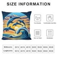 thumbnail image 5 of Leisuo Jumping into The Ocean Print，Pillow Covers Decorative Cushion Cover Throw Printed Pillow Case ，Orange and Blue, 5 of 5