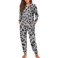 thumbnail image 4 of DISNIMO Womens Pajama Sets Leopard Print 2 Pcs Long Sleeve Sleepwear Set Soft Comfy Nightwear Casual Loungewear with Pockets Crew Neck Pullover Top with Long Pants, S, 4 of 7