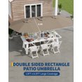 thumbnail image 3 of 13ft Double-Sided Rectangular Patio Umbrella, Heavy Duty Waterproof Windproof Parasol – UV Resistant Canopy, Crank Handle – Tan / Gray / Beige, 3 of 6