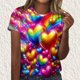thumbnail image 2 of Mujeres Pantalones Cortos, Moda Impresa Manga Corta Cuello Redondo Camiseta Blusa, Top de Lentejuelas Casual, 2 of 9